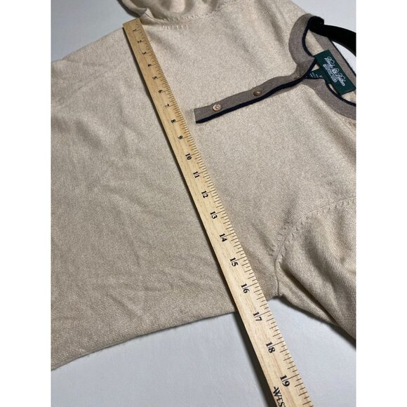 Brooks Brothers cashmere Silk Sweater Size XS Beige Cream Country Clun Knit 3/4 - Picture 5 of 15